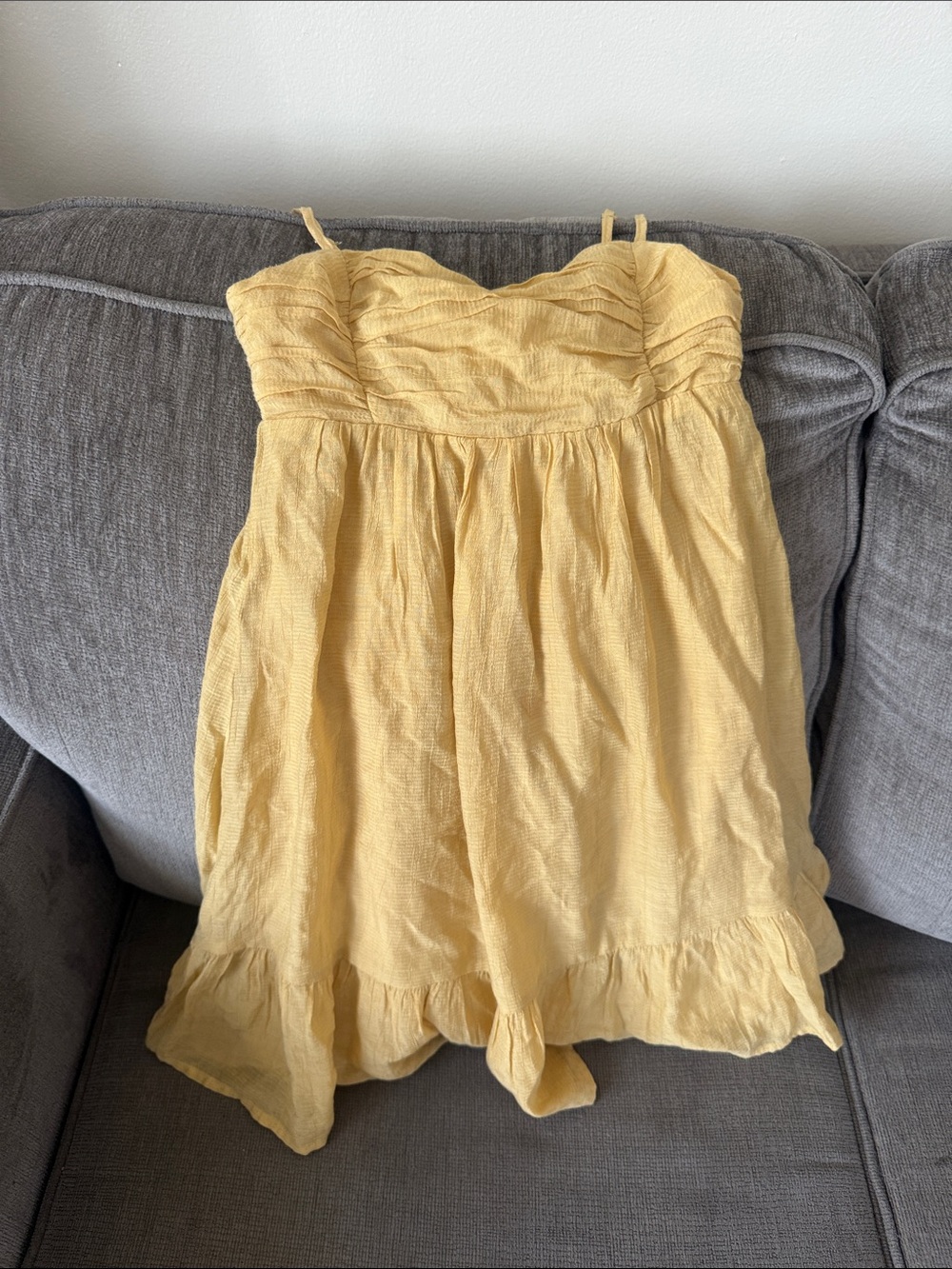 RSQ by Tillys  Yellow Tie-Front dress  with Ruffle Hem